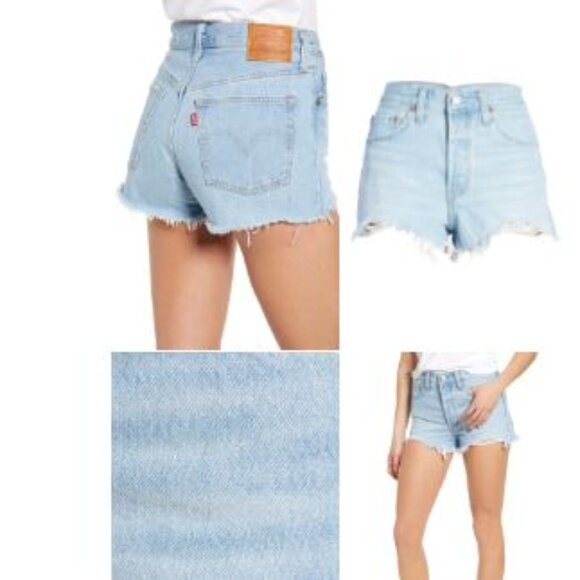 Levi’s 501 Original Blue Button Fly Jean Short - Size 26 - Picture 1 of 9